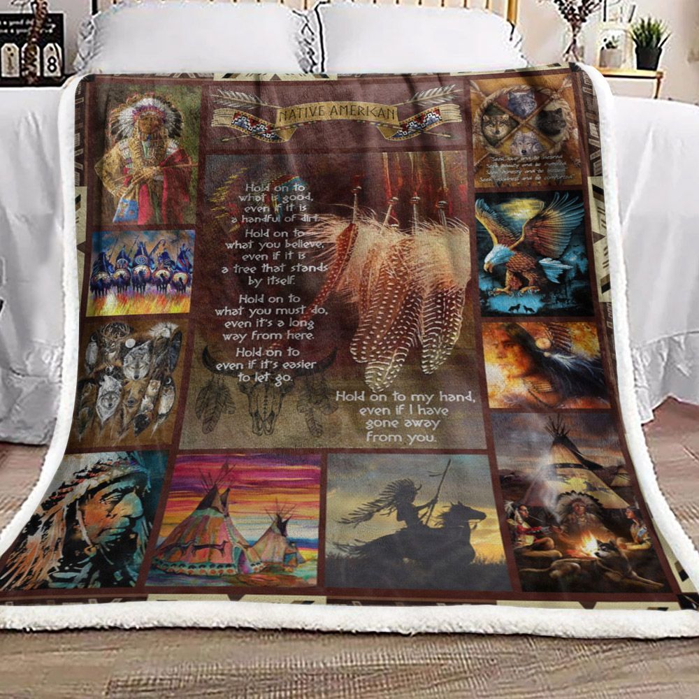Native American Sherpa Fleece Blanket