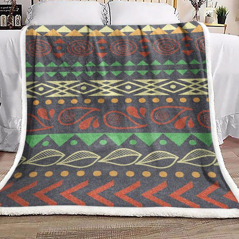 Native American Sherpa Fleece Blanket