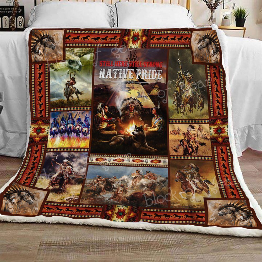 Native American Sherpa Fleece Blanket