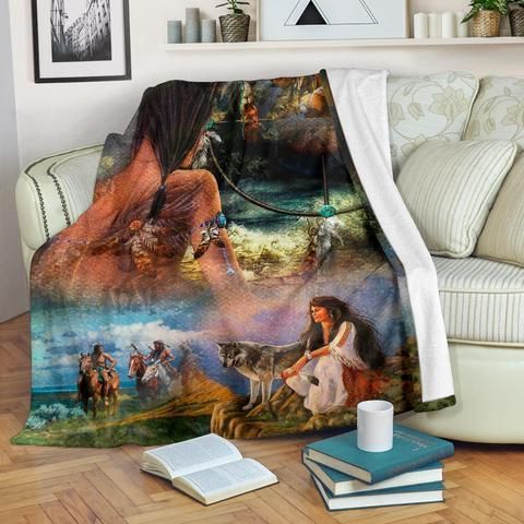 Native American Sherpa Fleece Blanket