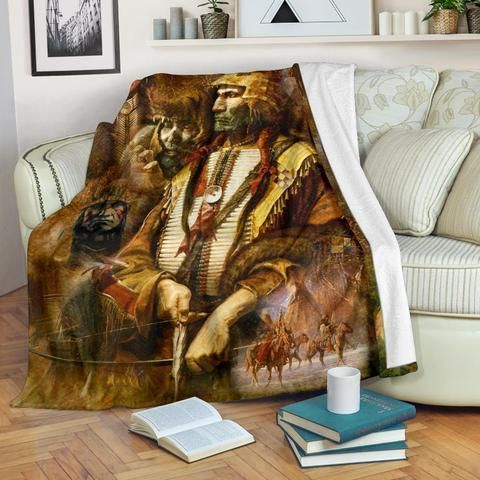 Native American Sherpa Fleece Blanket