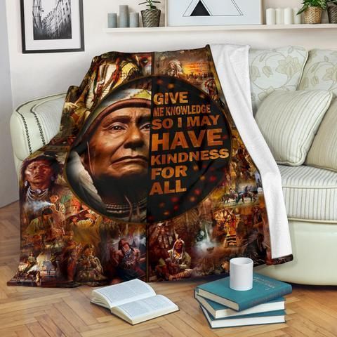Native American Sherpa Fleece Blanket
