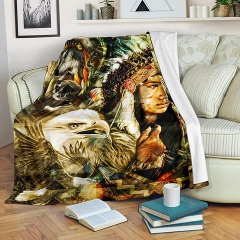 Native American Sherpa Fleece Blanket