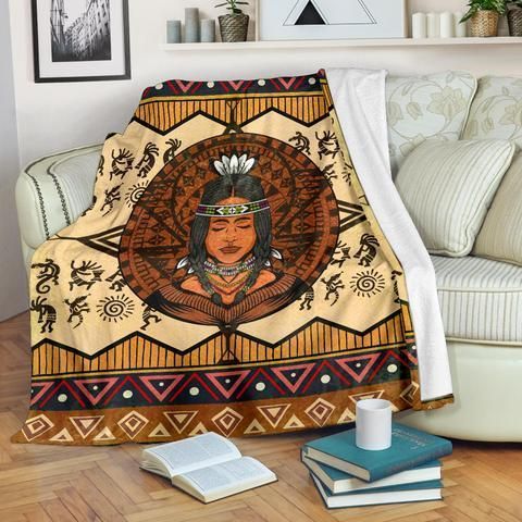 Native American Sherpa Fleece Blanket