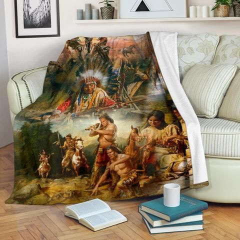 Native American Sherpa Fleece Blanket