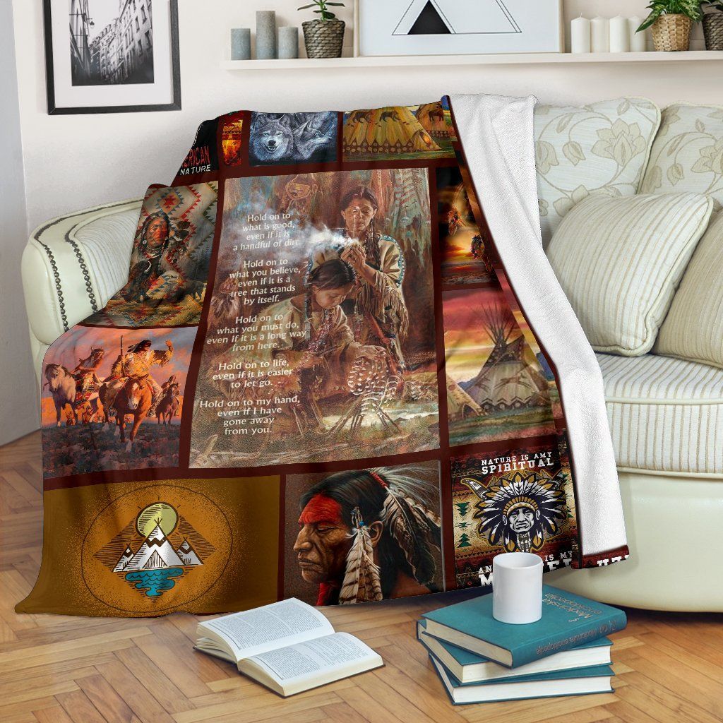 Native American Sherpa Fleece Blanket