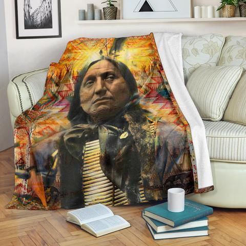 Native American Sherpa Fleece Blanket