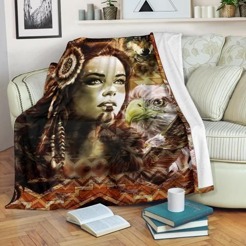 Native American Sherpa Fleece Blanket