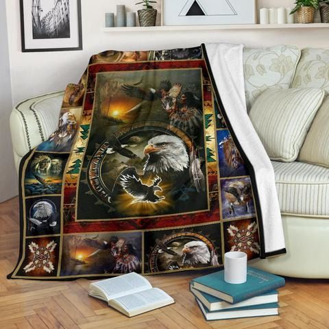 Native American Sherpa Fleece Blanket