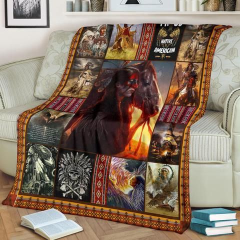 Native American Sherpa Fleece Blanket