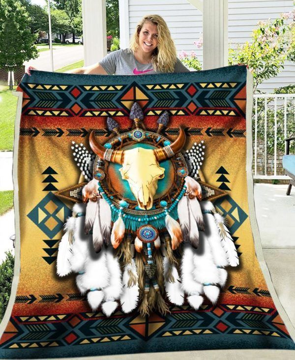 Native American Sherpa Fleece Blanket