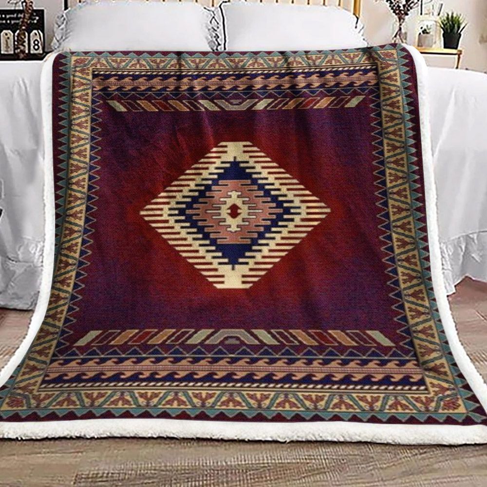 Native American Sherpa Fleece Blanket