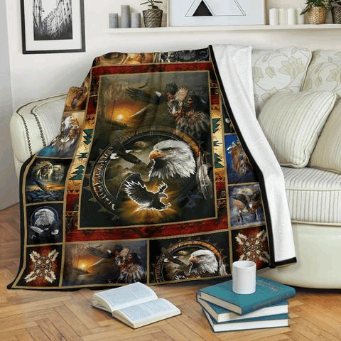Native American Sherpa Fleece Blanket
