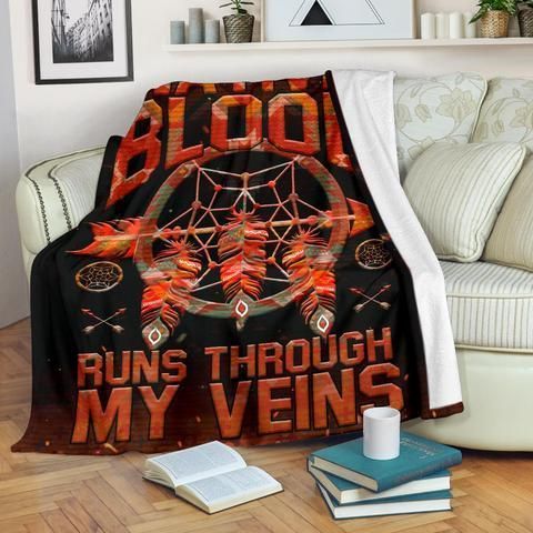Native American Sherpa Fleece Blanket