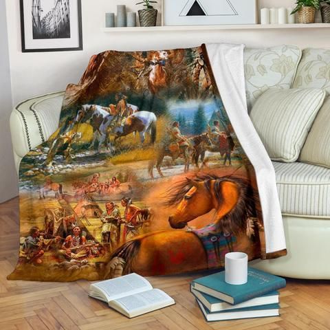 Native American Sherpa Fleece Blanket