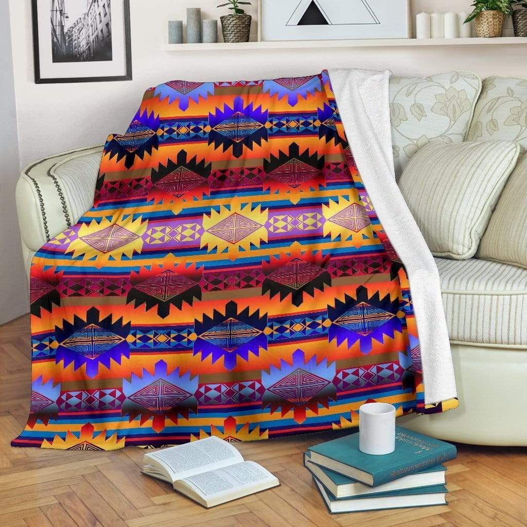 Native American Sherpa Fleece Blanket