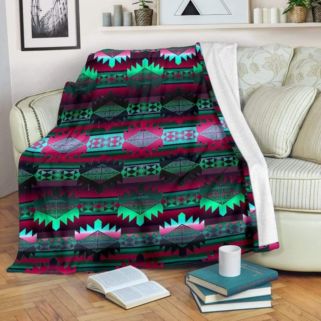 Native American Sherpa Fleece Blanket