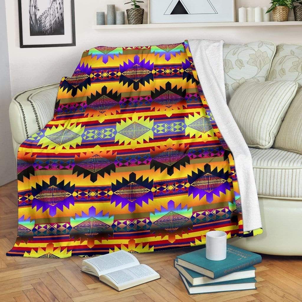 Native American Sherpa Fleece Blanket