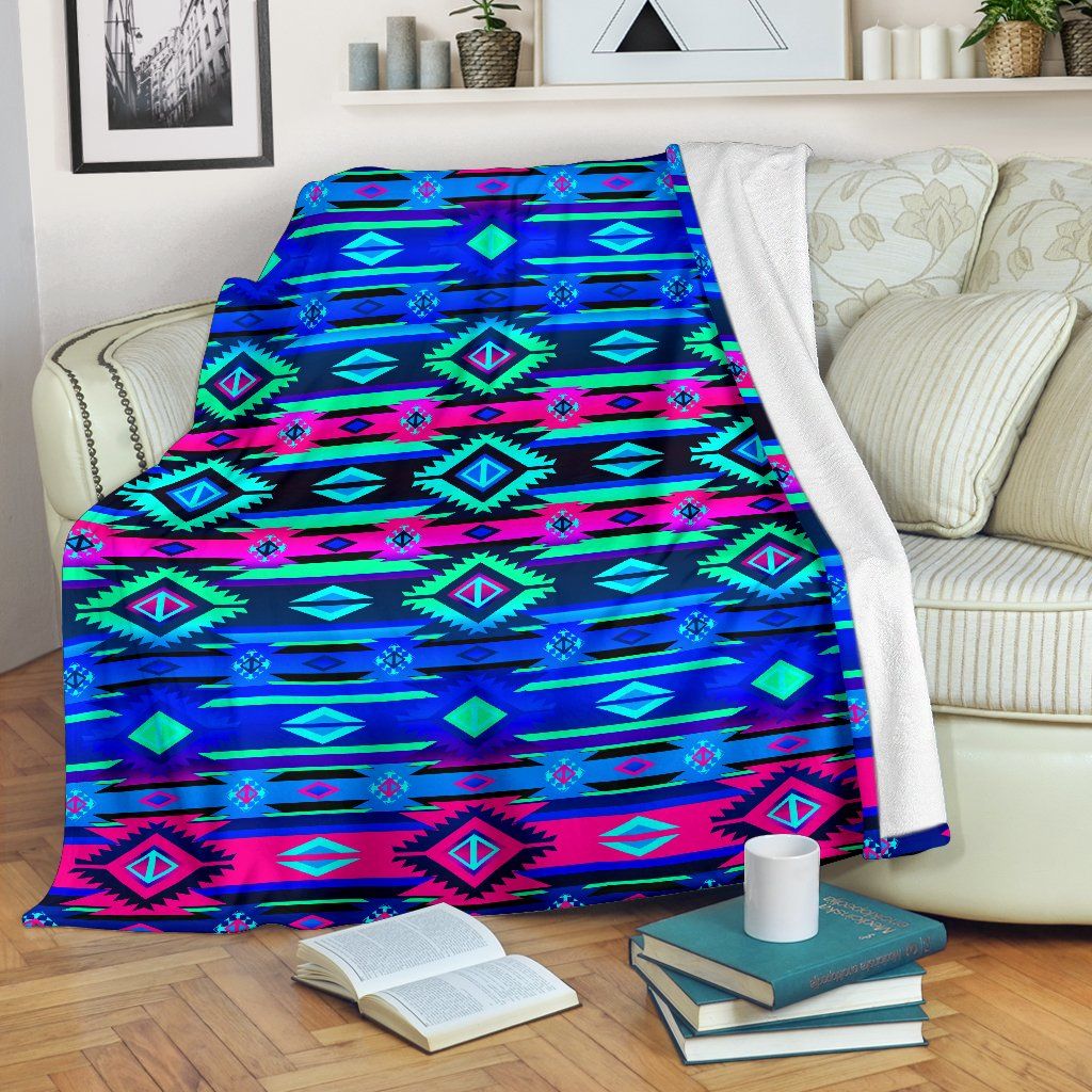 Native American Sherpa Fleece Blanket