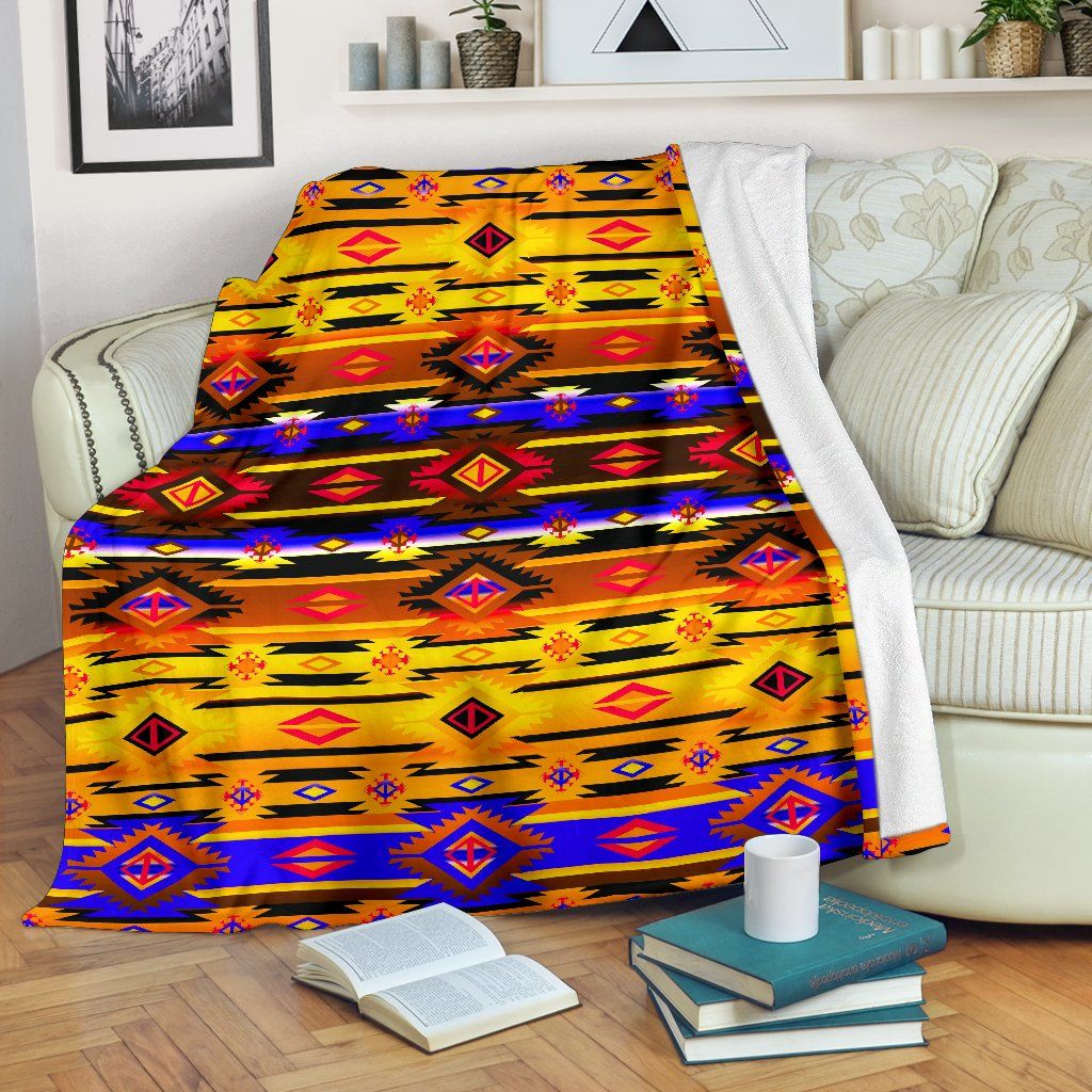 Native American Sherpa Fleece Blanket