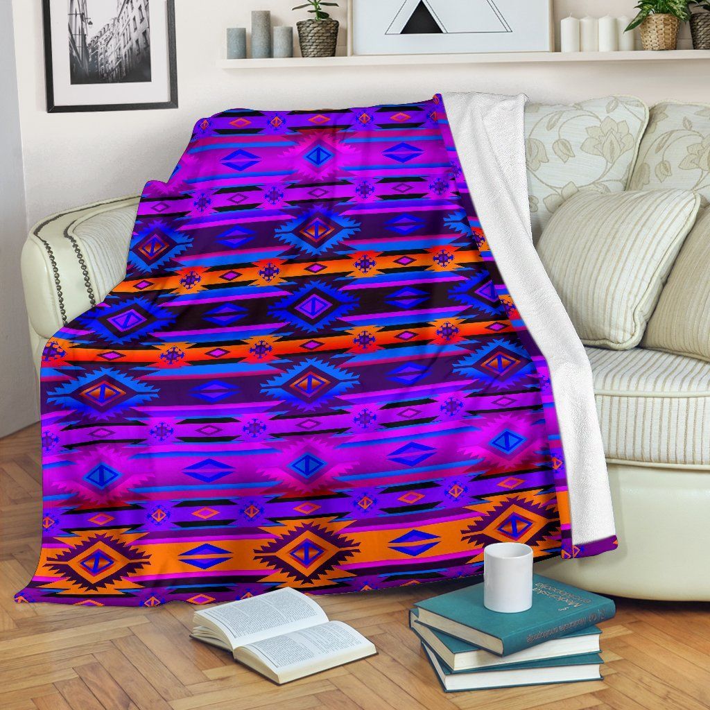 Native American Sherpa Fleece Blanket