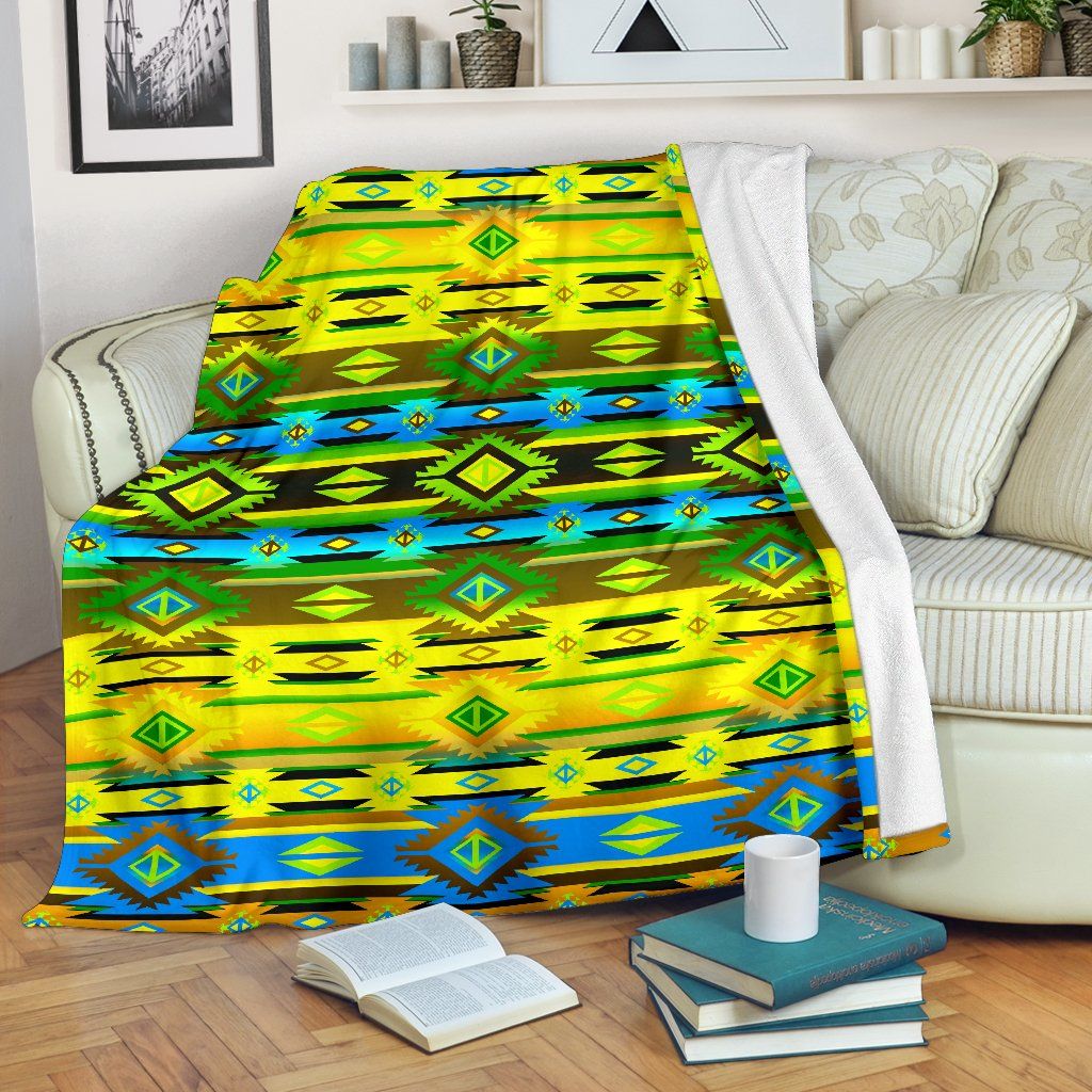 Native American Sherpa Fleece Blanket