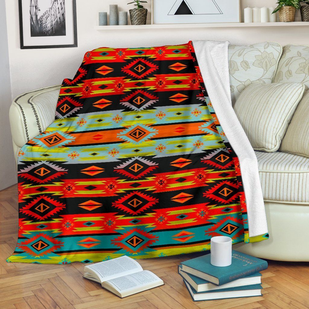 Native American Sherpa Fleece Blanket