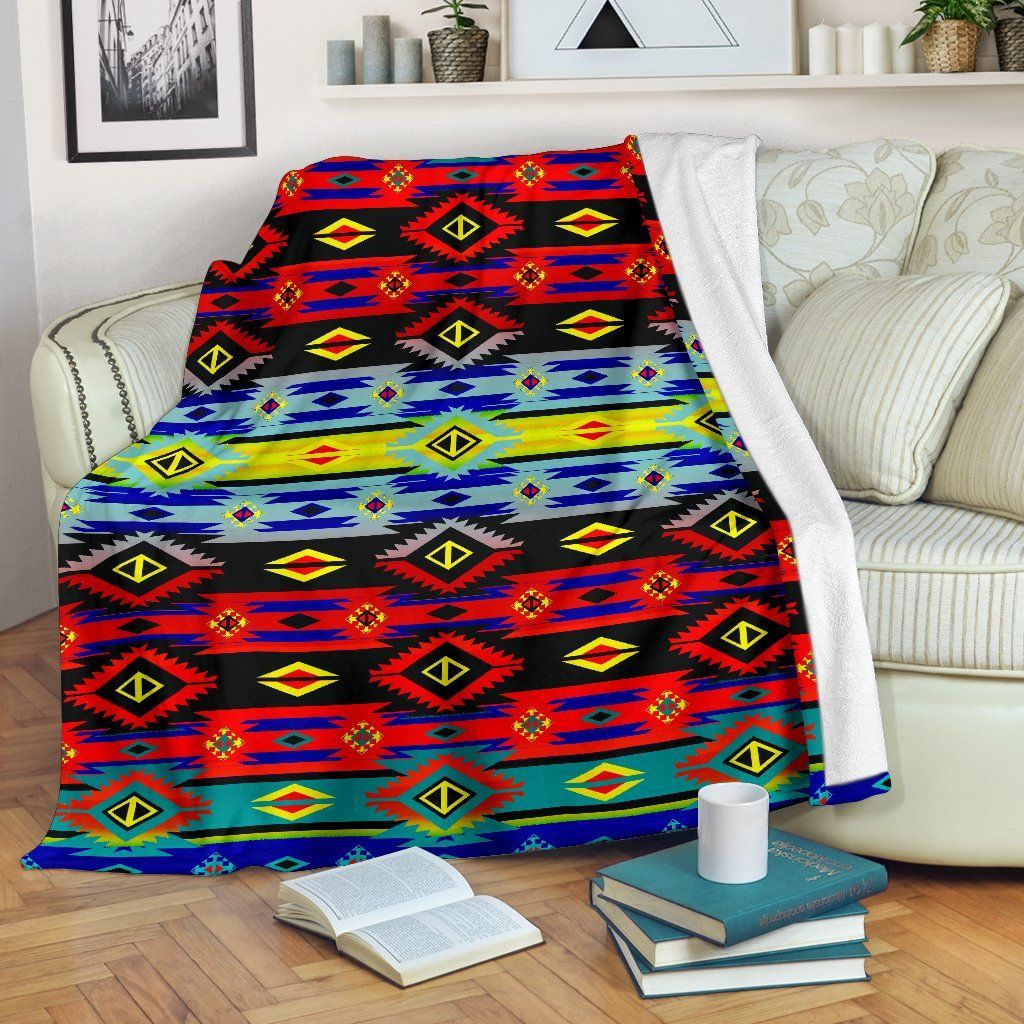 Native American Sherpa Fleece Blanket