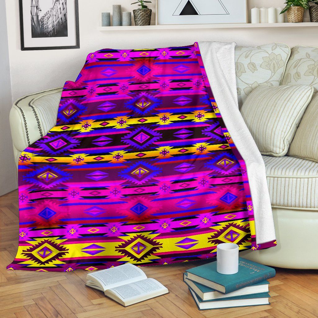 Native American Sherpa Fleece Blanket