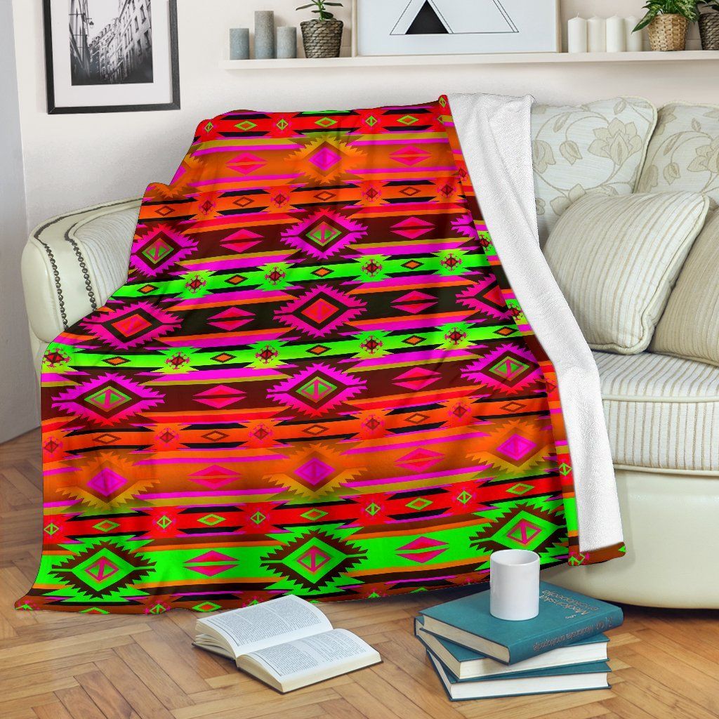 Native American Sherpa Fleece Blanket