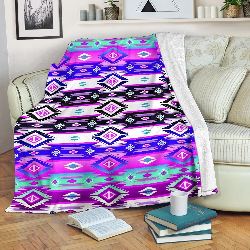 Native American Sherpa Fleece Blanket