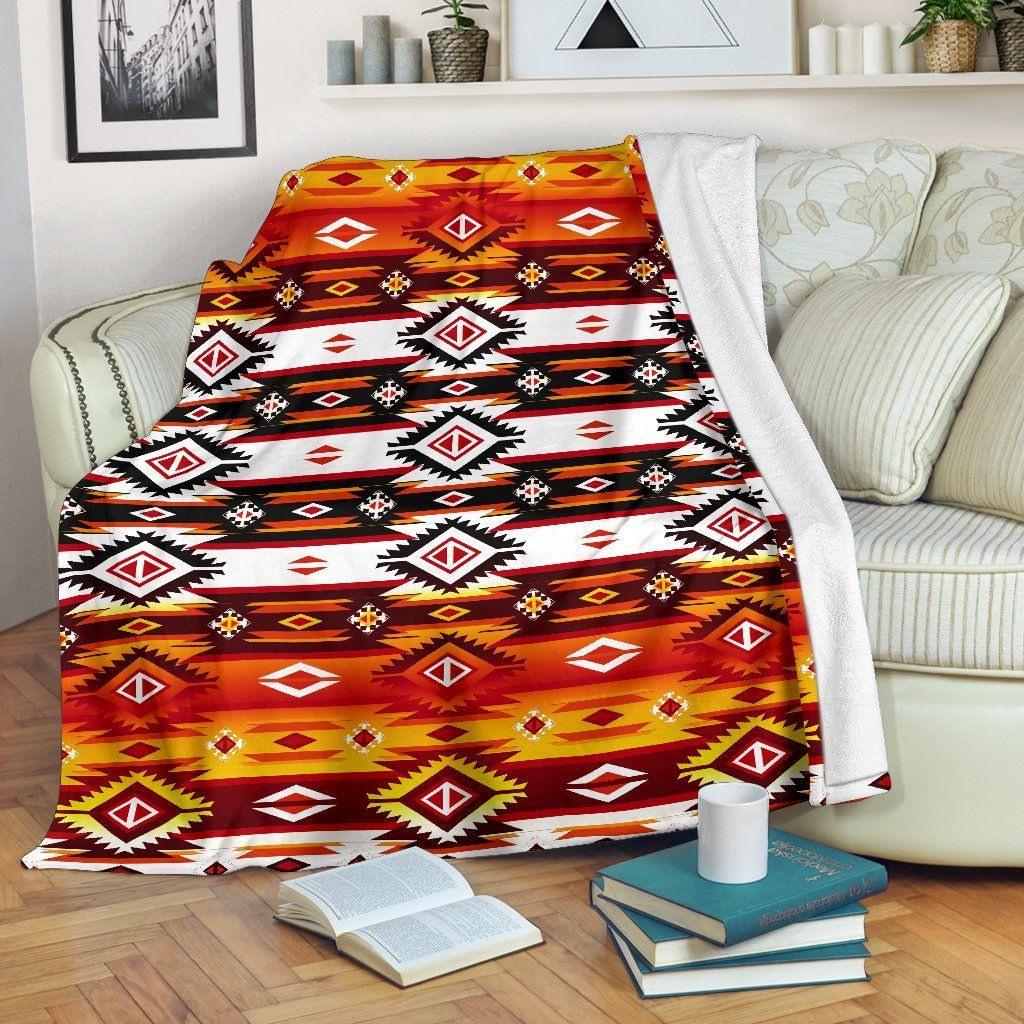 Native American Sherpa Fleece Blanket
