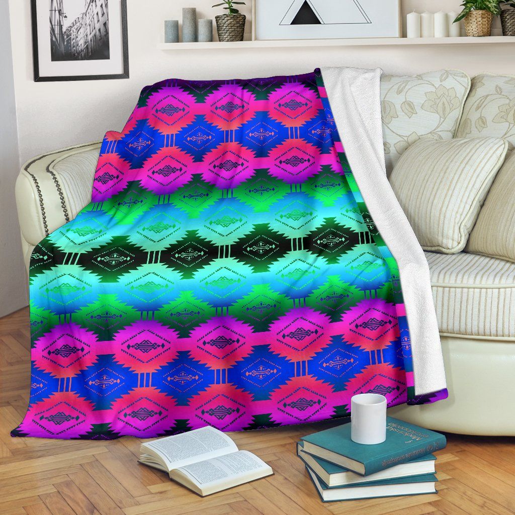 Native American Sherpa Fleece Blanket
