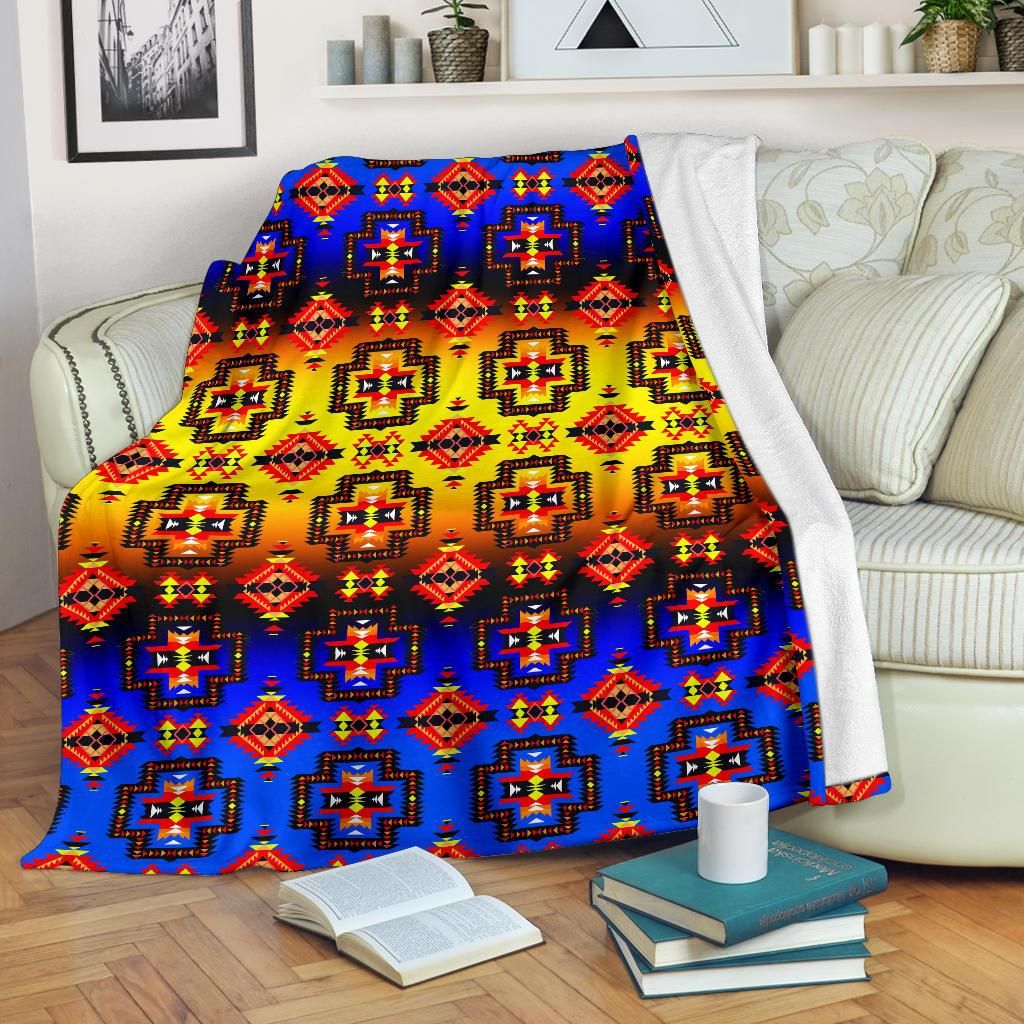 Native American Sherpa Fleece Blanket