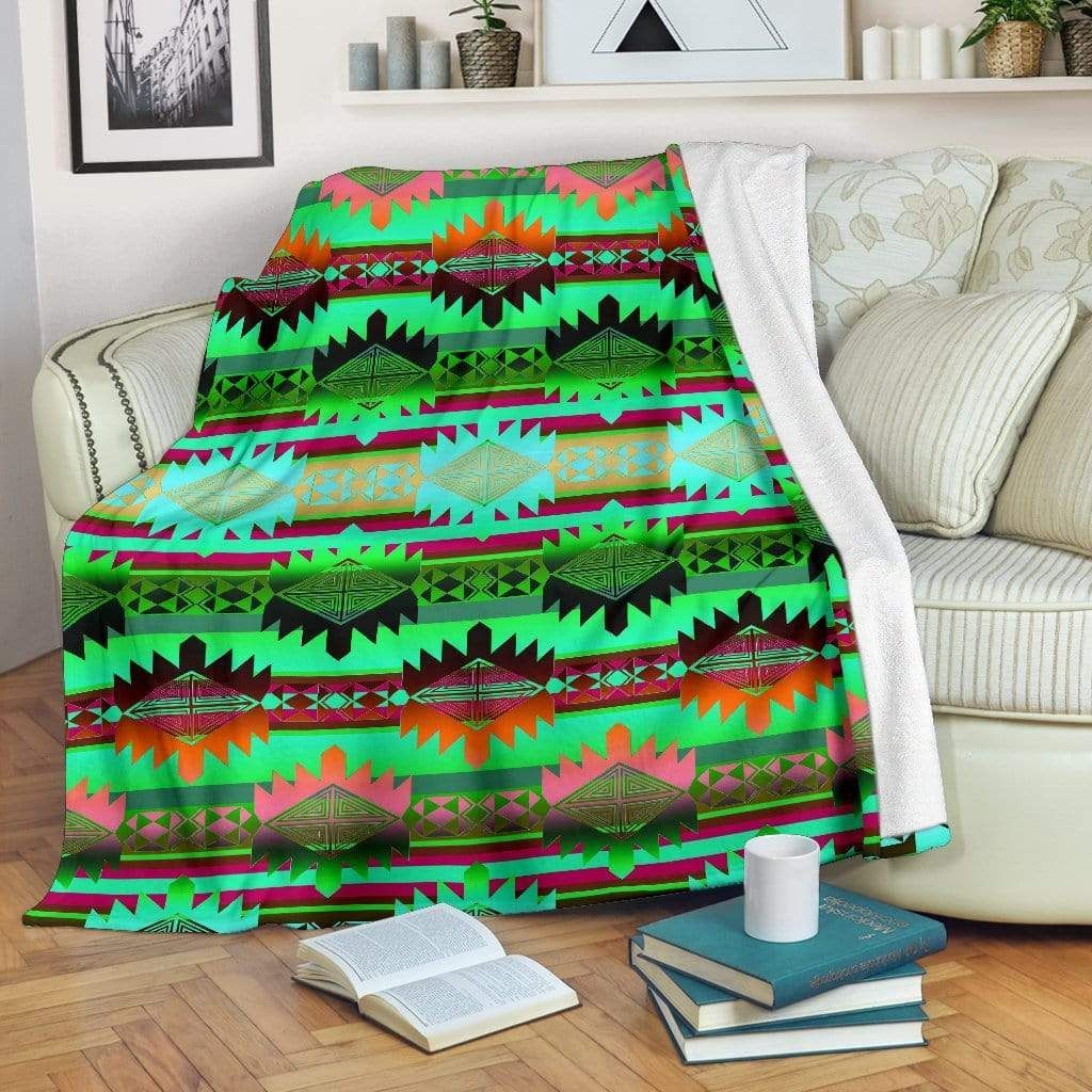 Native American Sherpa Fleece Blanket
