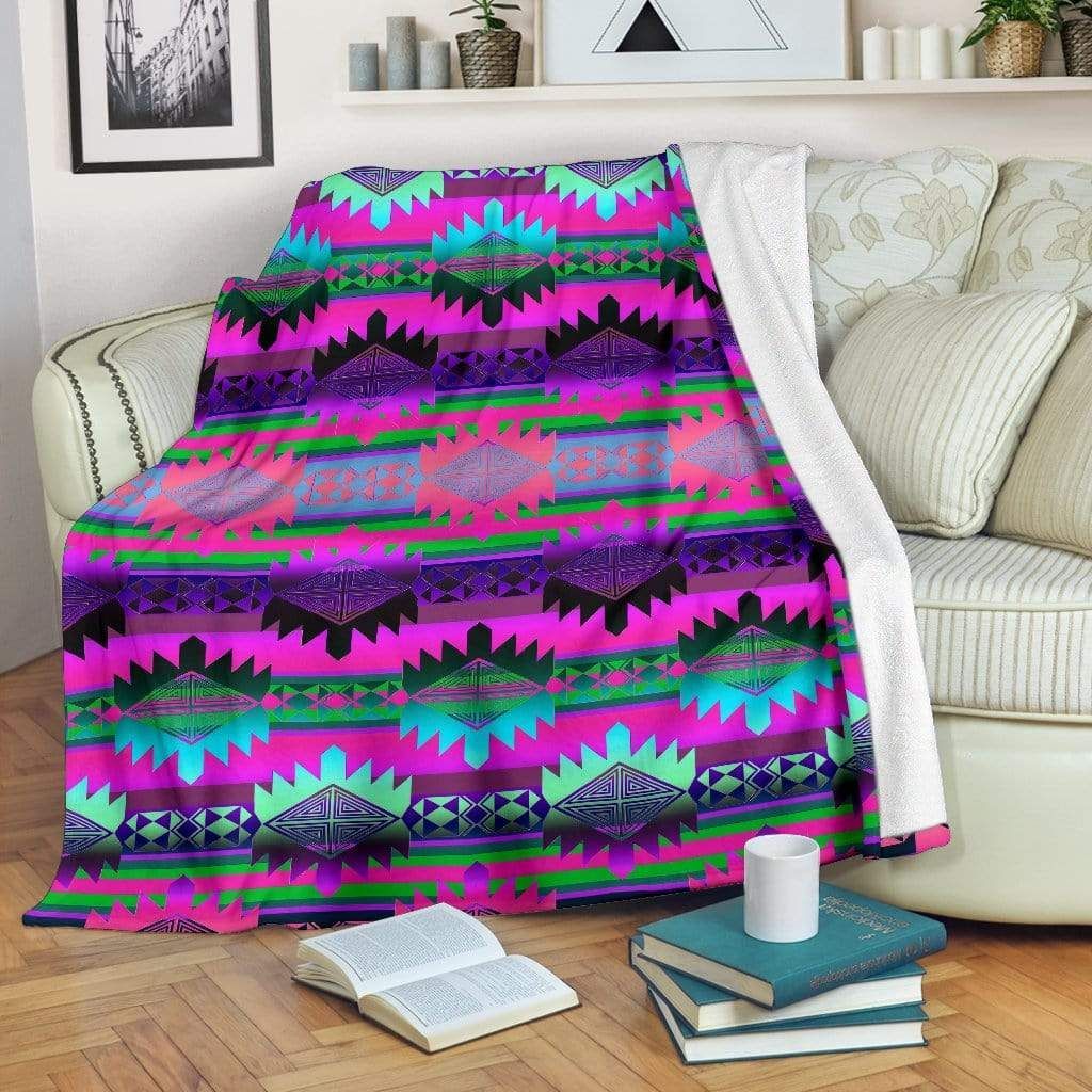 Native American Sherpa Fleece Blanket