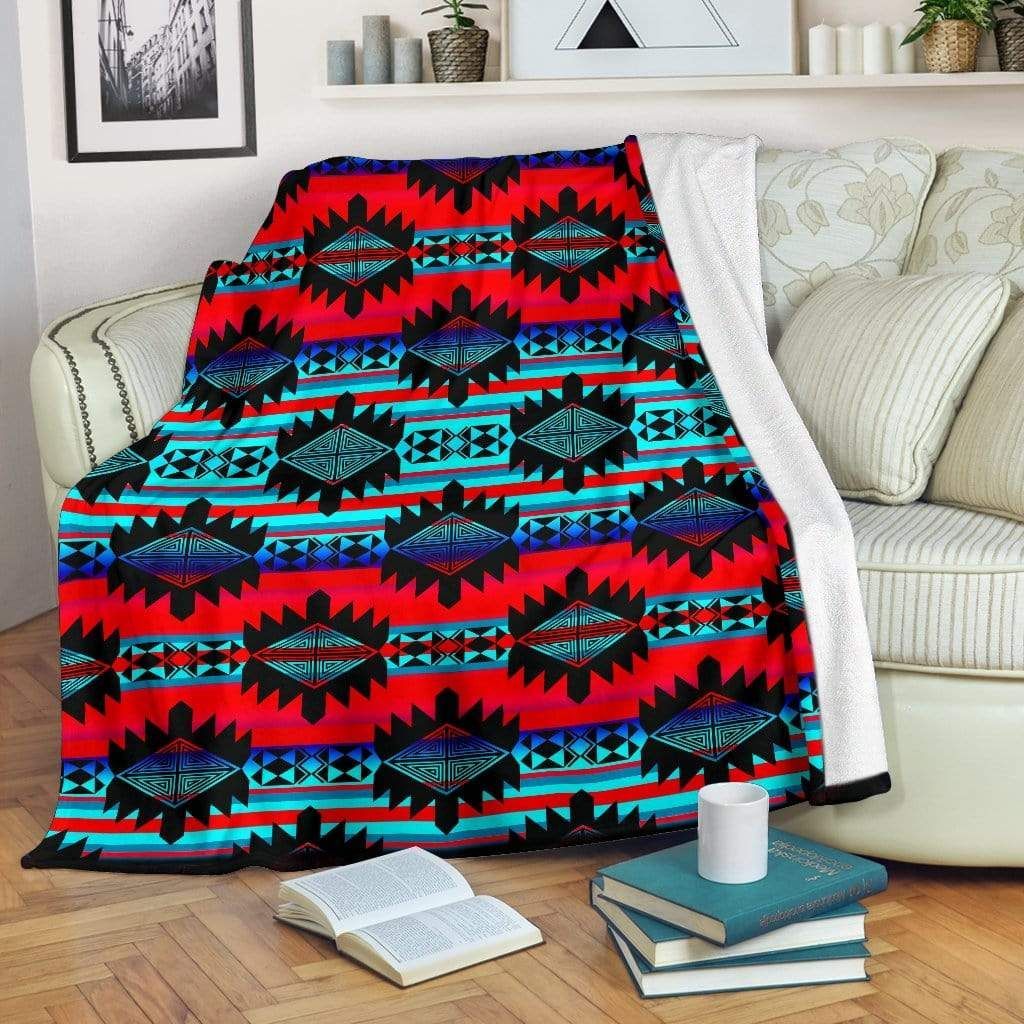 Native American Sherpa Fleece Blanket