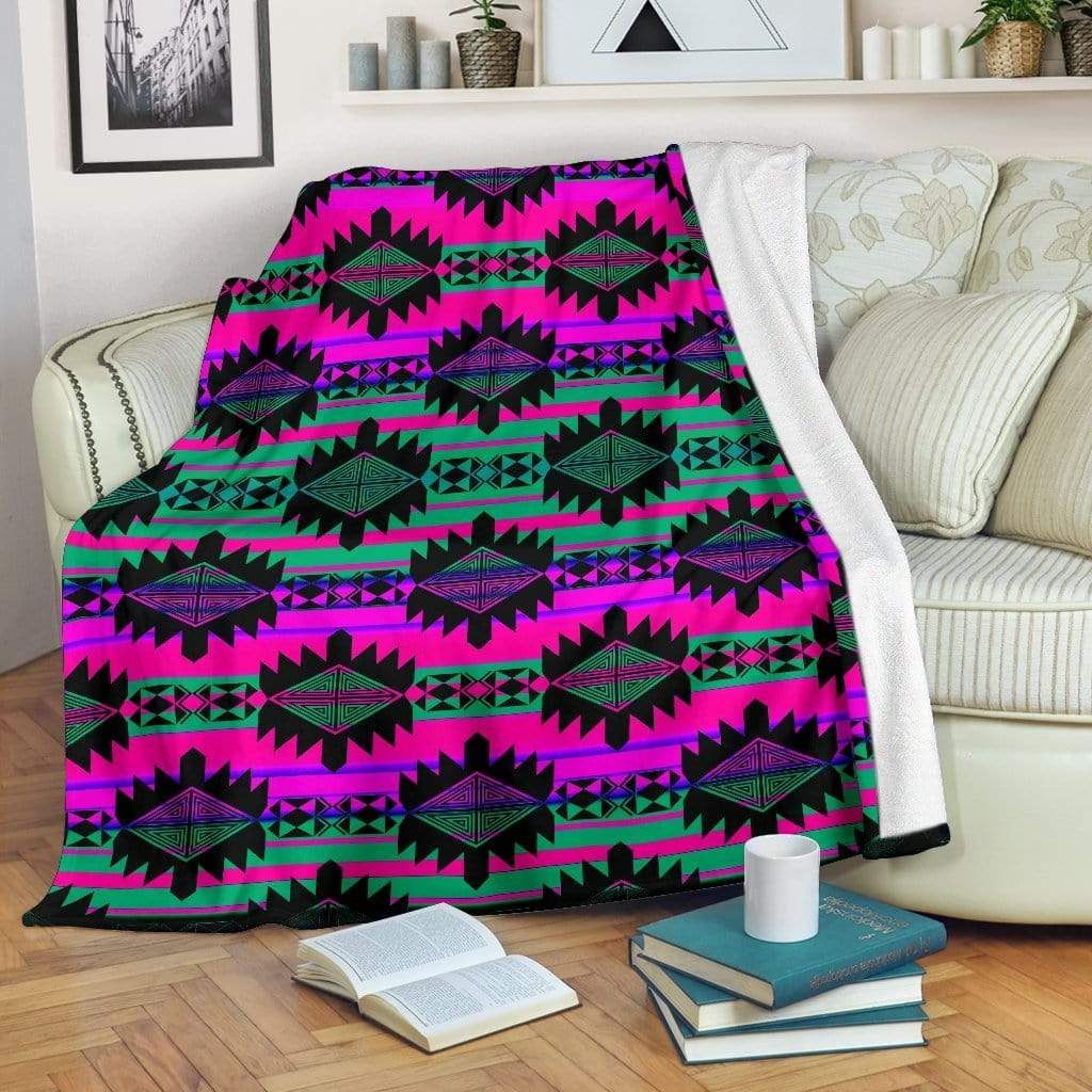 Native American Sherpa Fleece Blanket