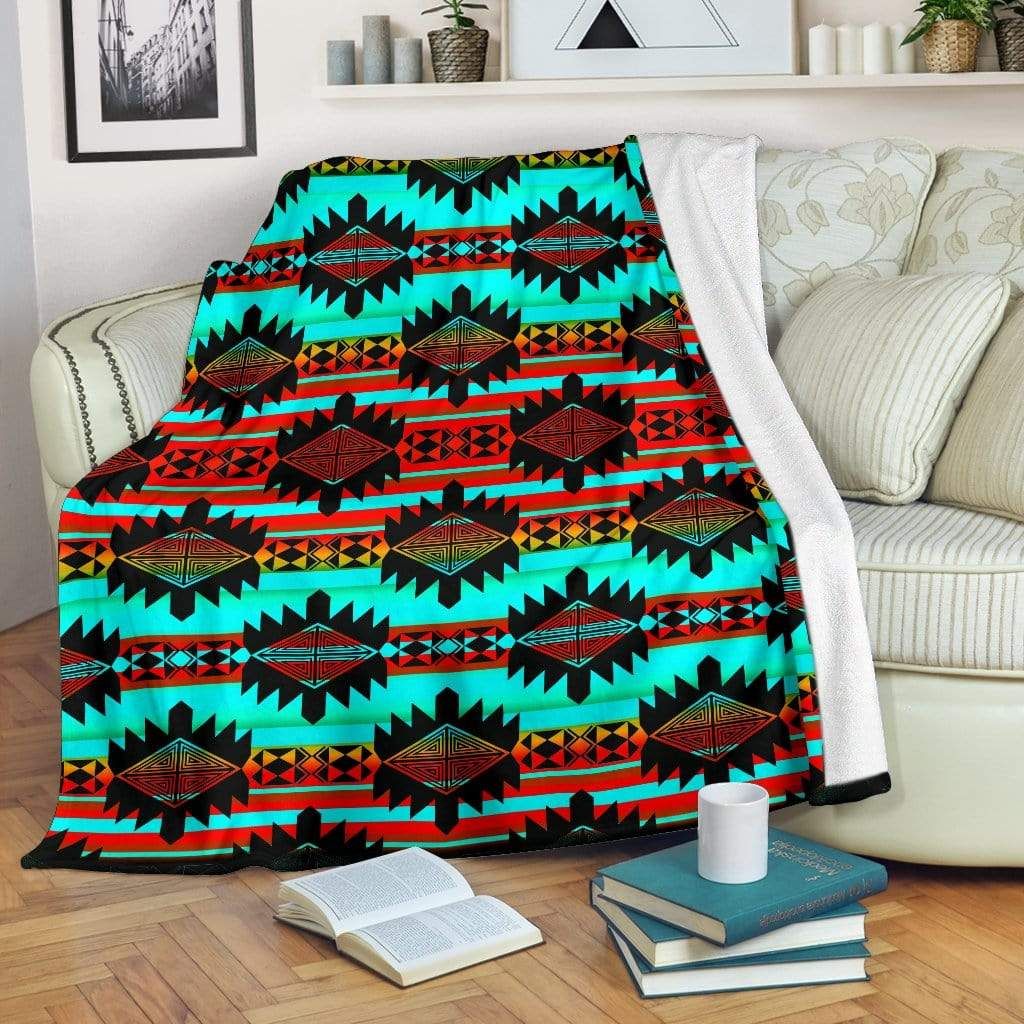 Native American Sherpa Fleece Blanket