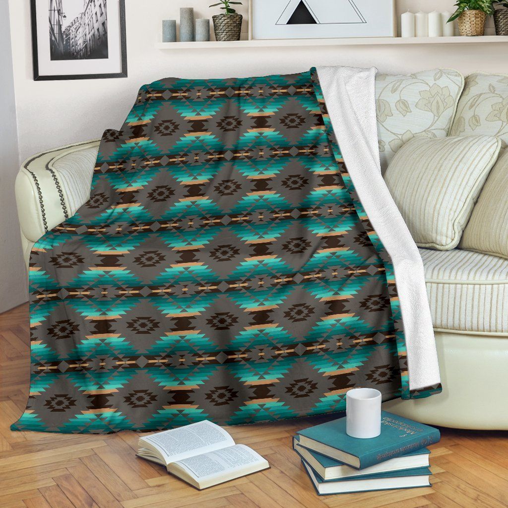 Native American Sherpa Fleece Blanket