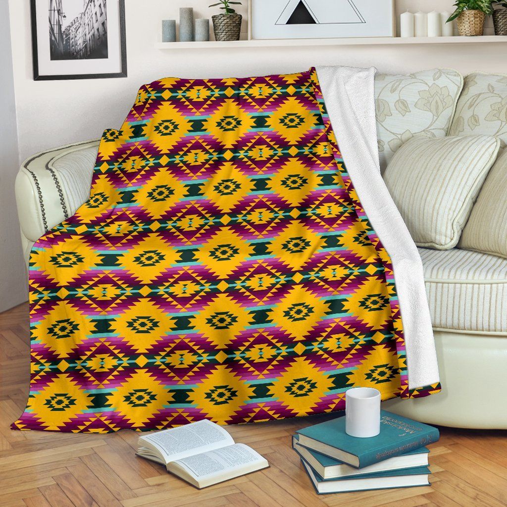 Native American Sherpa Fleece Blanket