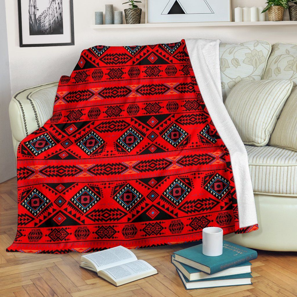 Native American Sherpa Fleece Blanket
