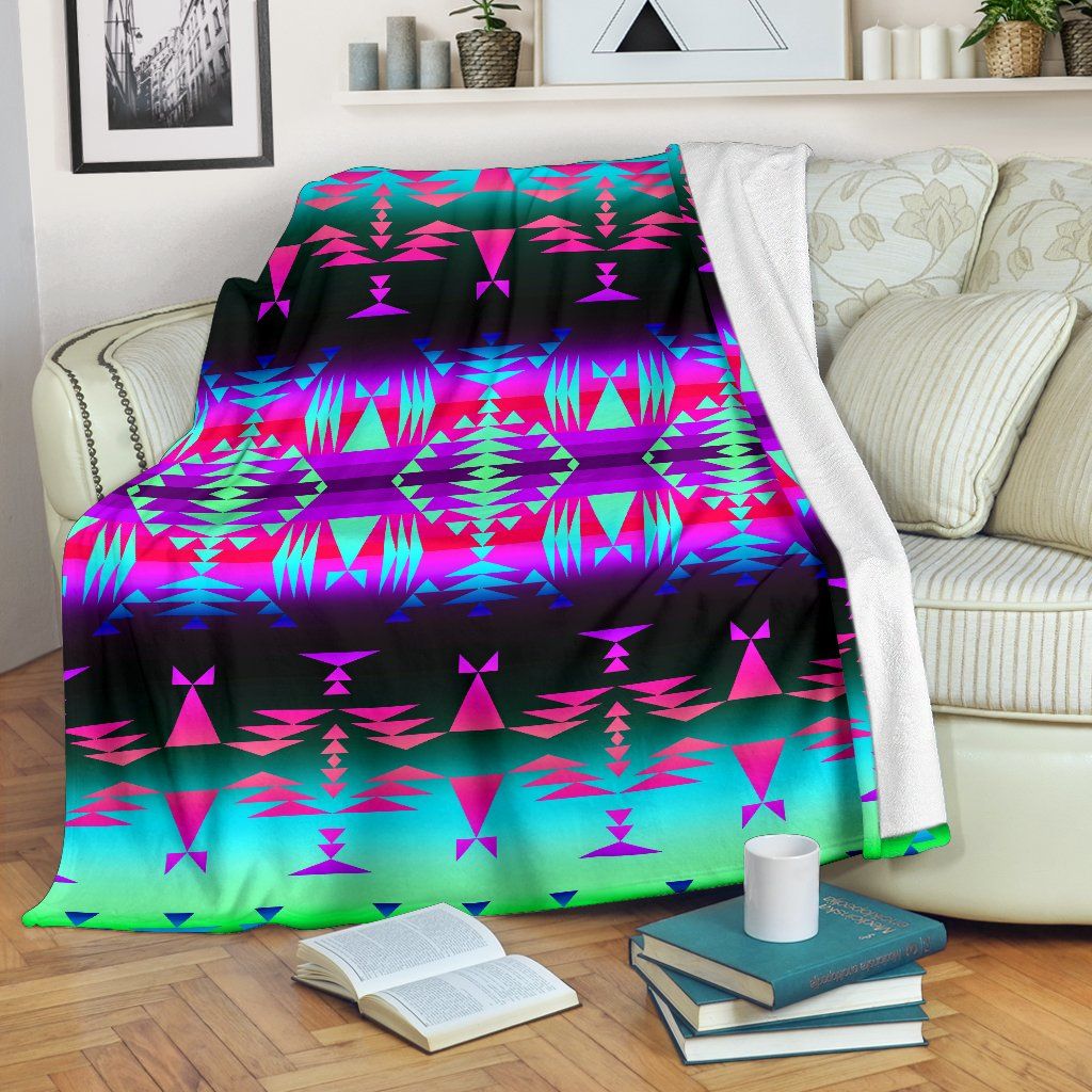 Native American Sherpa Fleece Blanket