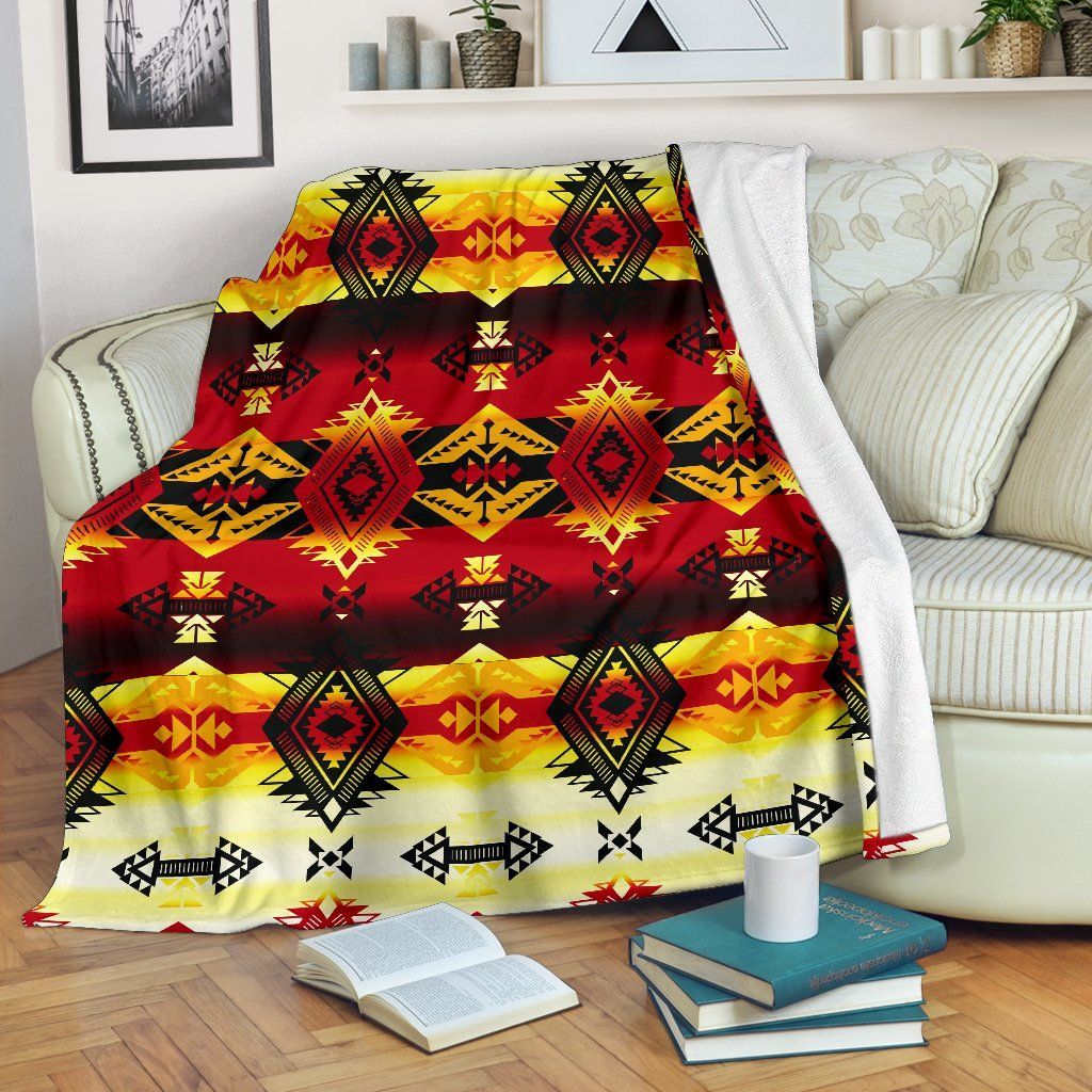 Native American Sherpa Fleece Blanket