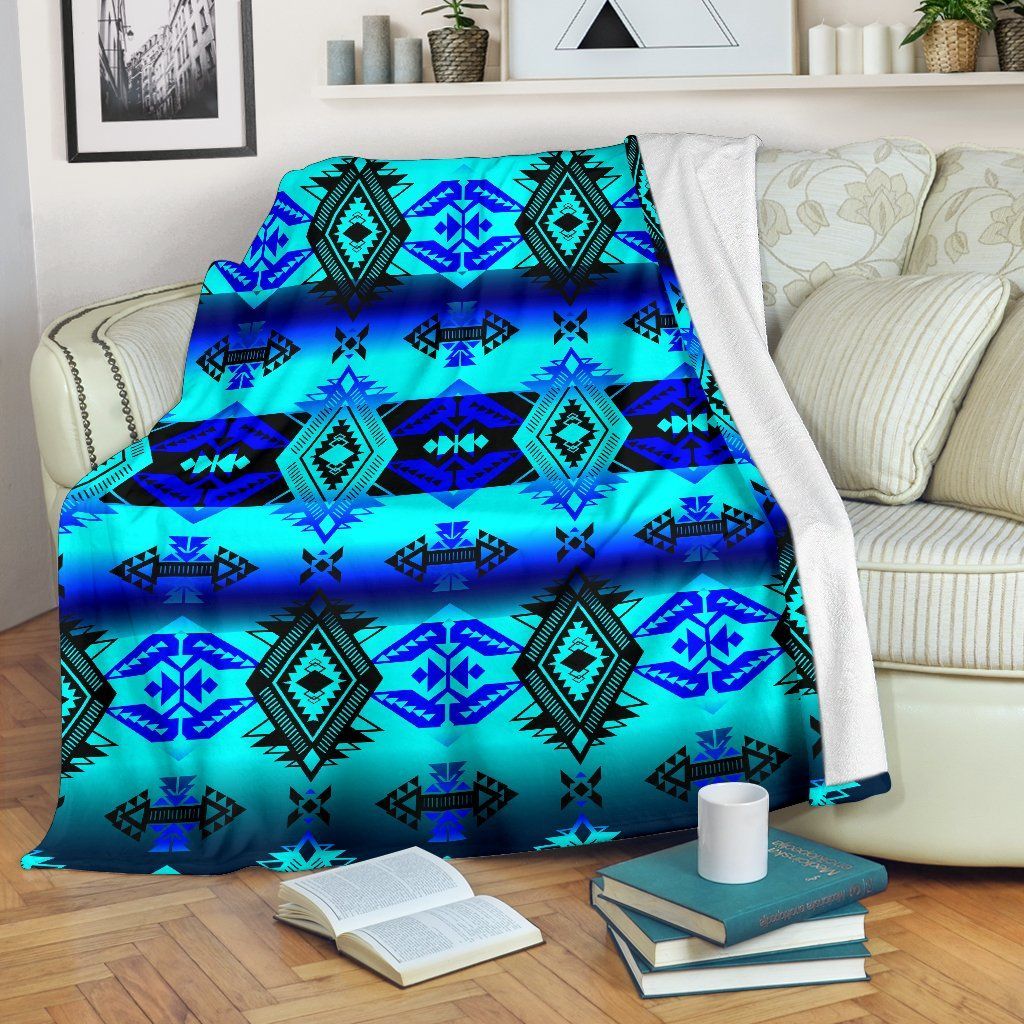 Native American Sherpa Fleece Blanket