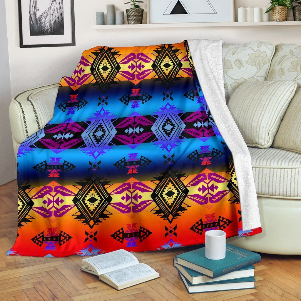 Native American Sherpa Fleece Blanket