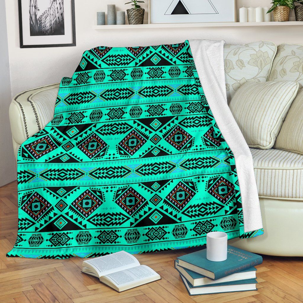 Native American Sherpa Fleece Blanket