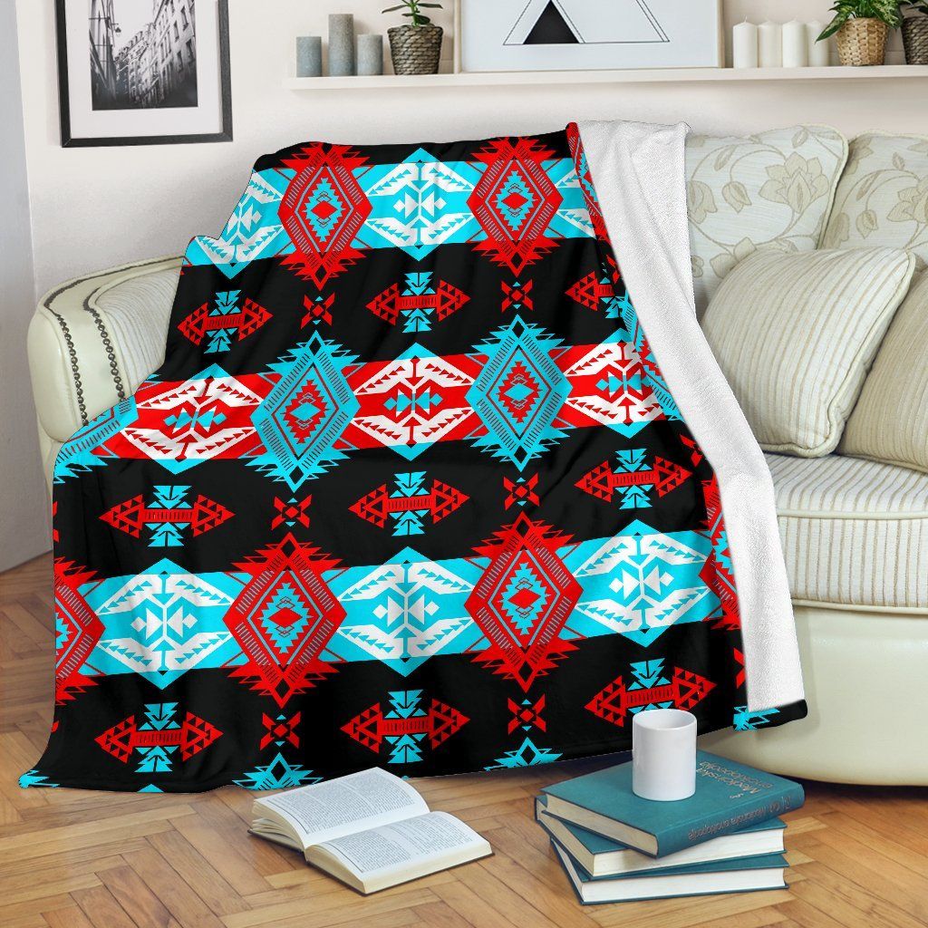 Native American Sherpa Fleece Blanket