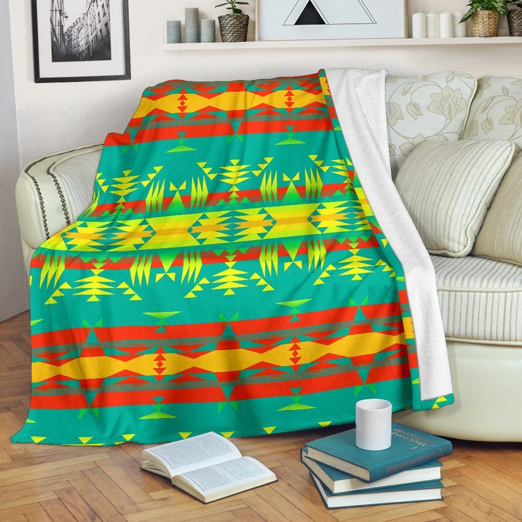 Native American Sherpa Fleece Blanket