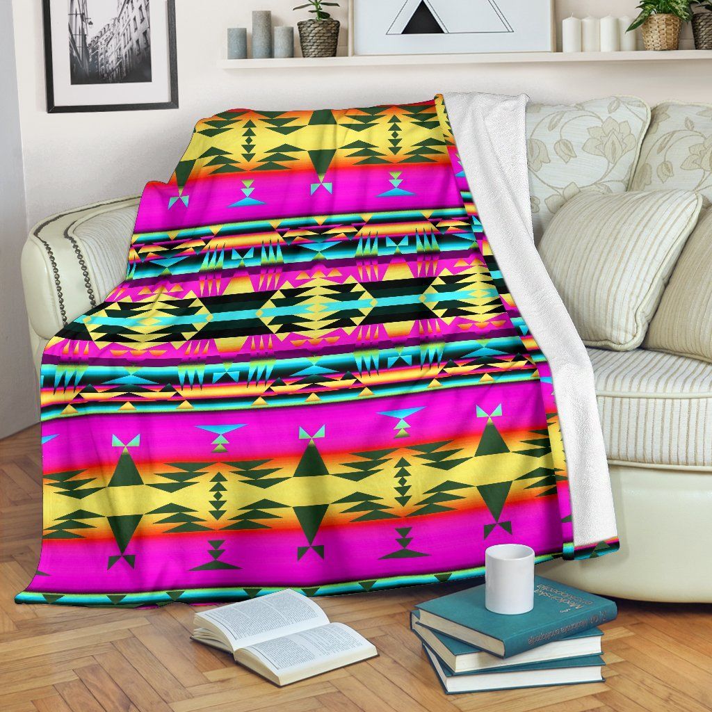 Native American Sherpa Fleece Blanket
